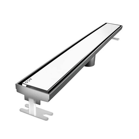 Quartz by ACO Solid Linear Shower Drain with Polished Chrome Grate