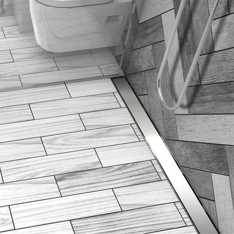Quartz Solid Polished Chrome Linear Shower Drain for Walk In Shower