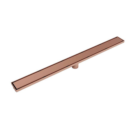 Rose Gold Linear Shower Drain with Stainless Steel Channel Body