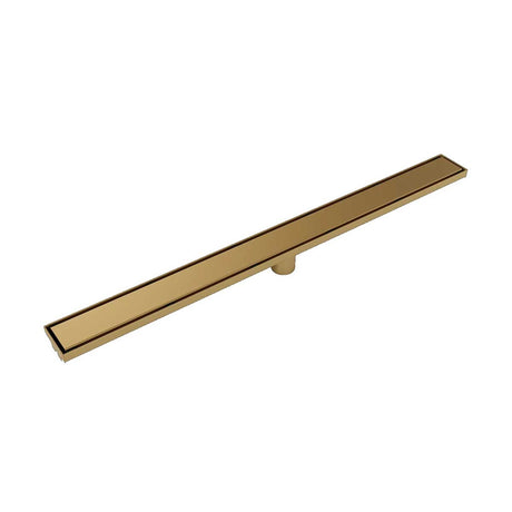 Modern Quartz by ACO Solid Shower Drain in Satin Brass Finish