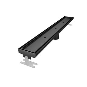 Quartz by ACO tile insert linear shower drain with Matte Black frame