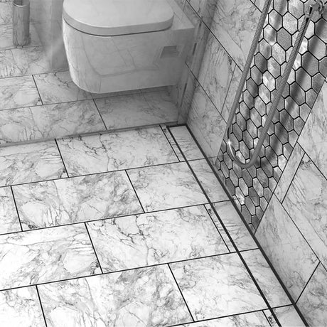 Matte Black tile insert shower drain for modern walk-in shower