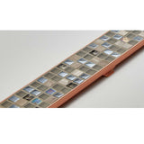 Contemporary bathroom linear shower drain with Rose Gold border