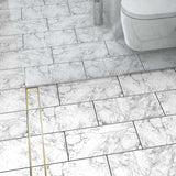 Satin Brass tile insert shower drain for modern walk-in shower