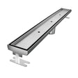 Quartz by ACO tile insert linear shower drain with Brushed Stainless frame