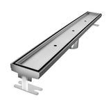 Quartz by ACO tile insert linear shower drain with Brushed Stainless frame