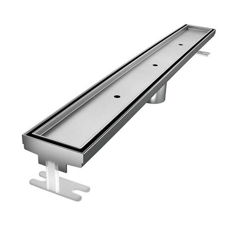 Quartz by ACO tile insert linear shower drain with Brushed Stainless frame