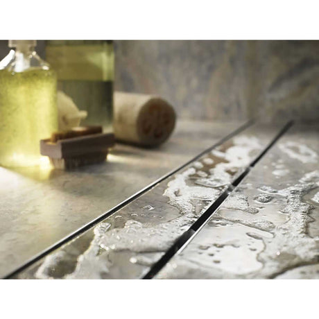 Brushed Stainless tile insert shower drain for modern walk-in shower