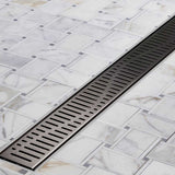 Stainless steel Quartz Wave shower drain with elegant Black Nickel finish