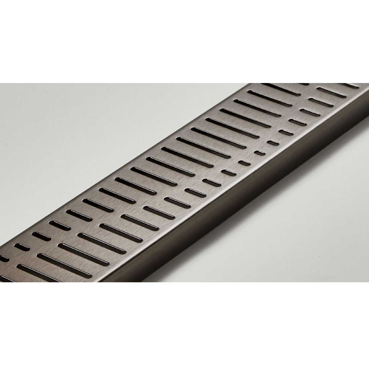 Quartz by ACO Wave decorative linear drain grate in Black Nickel finish