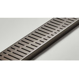 Quartz by ACO Wave decorative linear drain grate in Black Nickel finish