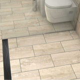 Premium Quartz by ACO Matte Black Wave Linear Shower Drain Stainless Steel Channel Drain System