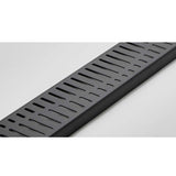 Quartz by ACO Wave Pattern Linear Shower Drain with Matte Black Finish and Removable Grate