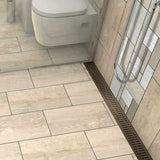 Quartz by ACO Wave Pattern Linear Shower Drain in Handcrafted Oil-Rubbed Bronze Finish