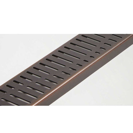 Quartz by ACO Wave Linear Shower Drain Oil-Rubbed Bronze Stainless Steel Grate