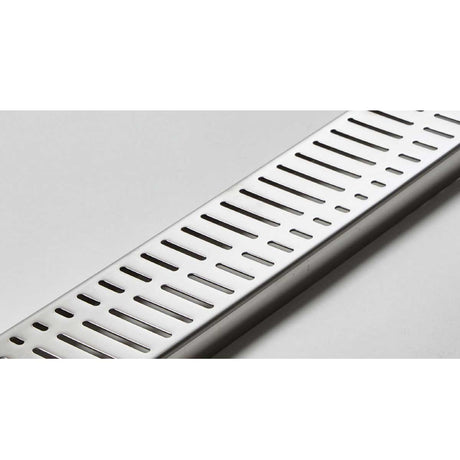 Quartz by ACO Wave decorative linear drain grate with durable Polished Chrome finish