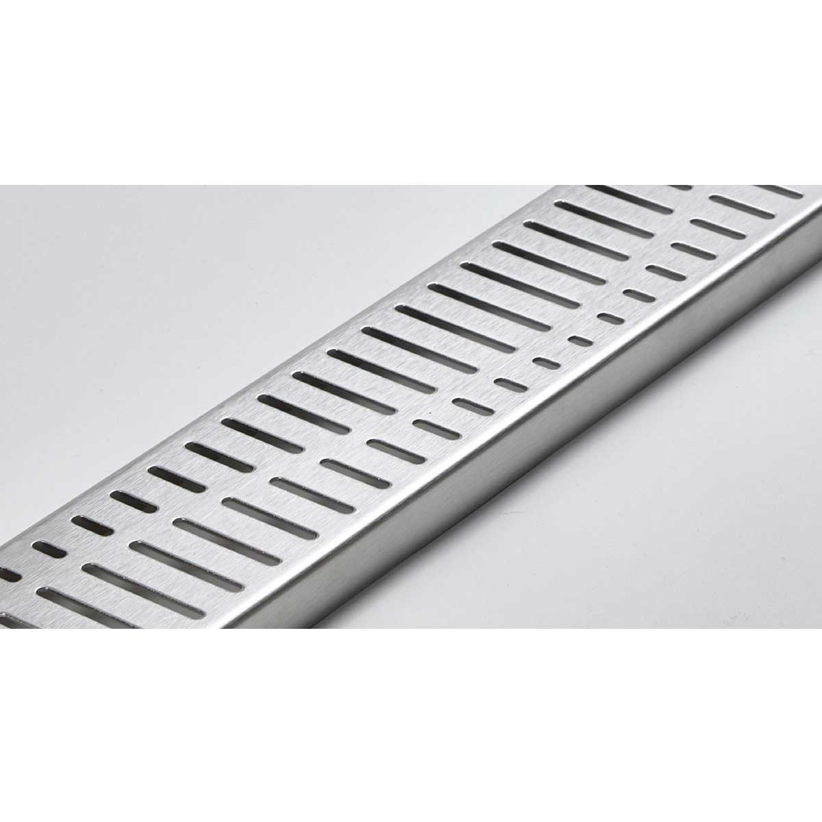 Close-up of the Quartz Wave decorative grate with Brushed Stainless finish