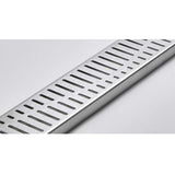 Close-up of the Quartz Wave decorative grate with Brushed Stainless finish