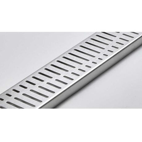 Close-up of the Quartz Wave decorative grate with Brushed Stainless finish