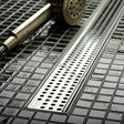 Quartz Plus stainless steel square grate shower drain installation