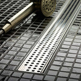 Quartz Plus stainless steel square grate shower drain installation