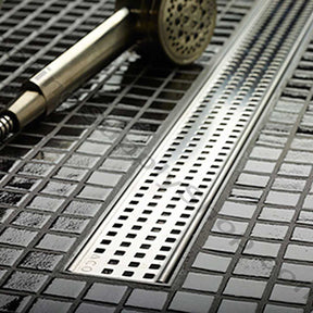 Quartz Plus stainless steel square grate shower drain installation