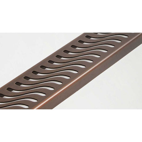 QuARTz Linear Shower Drain with Flag Grate - Oil Rubbed Bronze