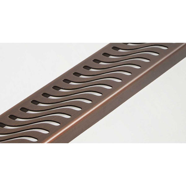 QuARTz Linear Shower Drain with Flag Grate - Oil Rubbed Bronze