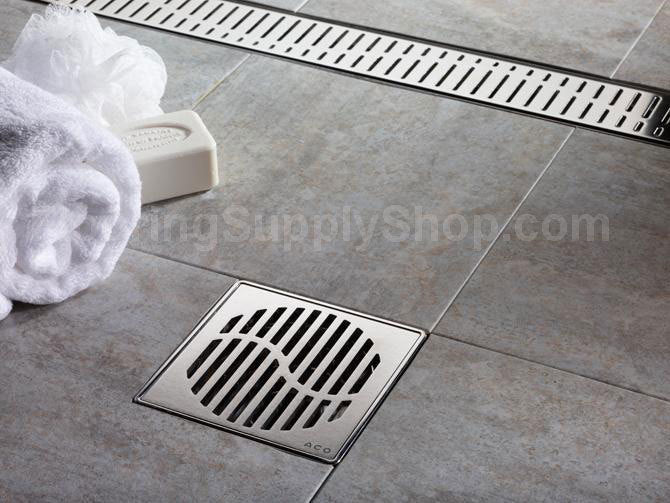 Quartz ShowerPoint Square Shower Drain Wave