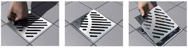 Quartz ShowerPoint Square Shower Drain Wave