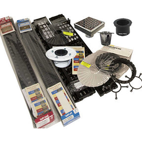 Quick Pitch bathtub center drain shower kit with square drain