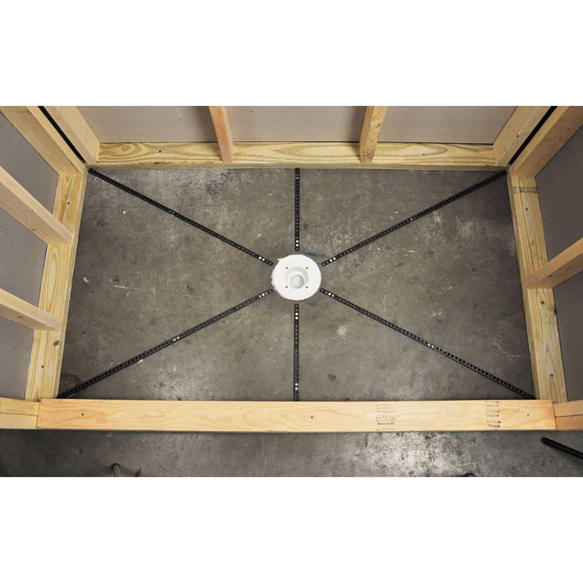 Pre Pitch Extra Float Stick installed in shower floor