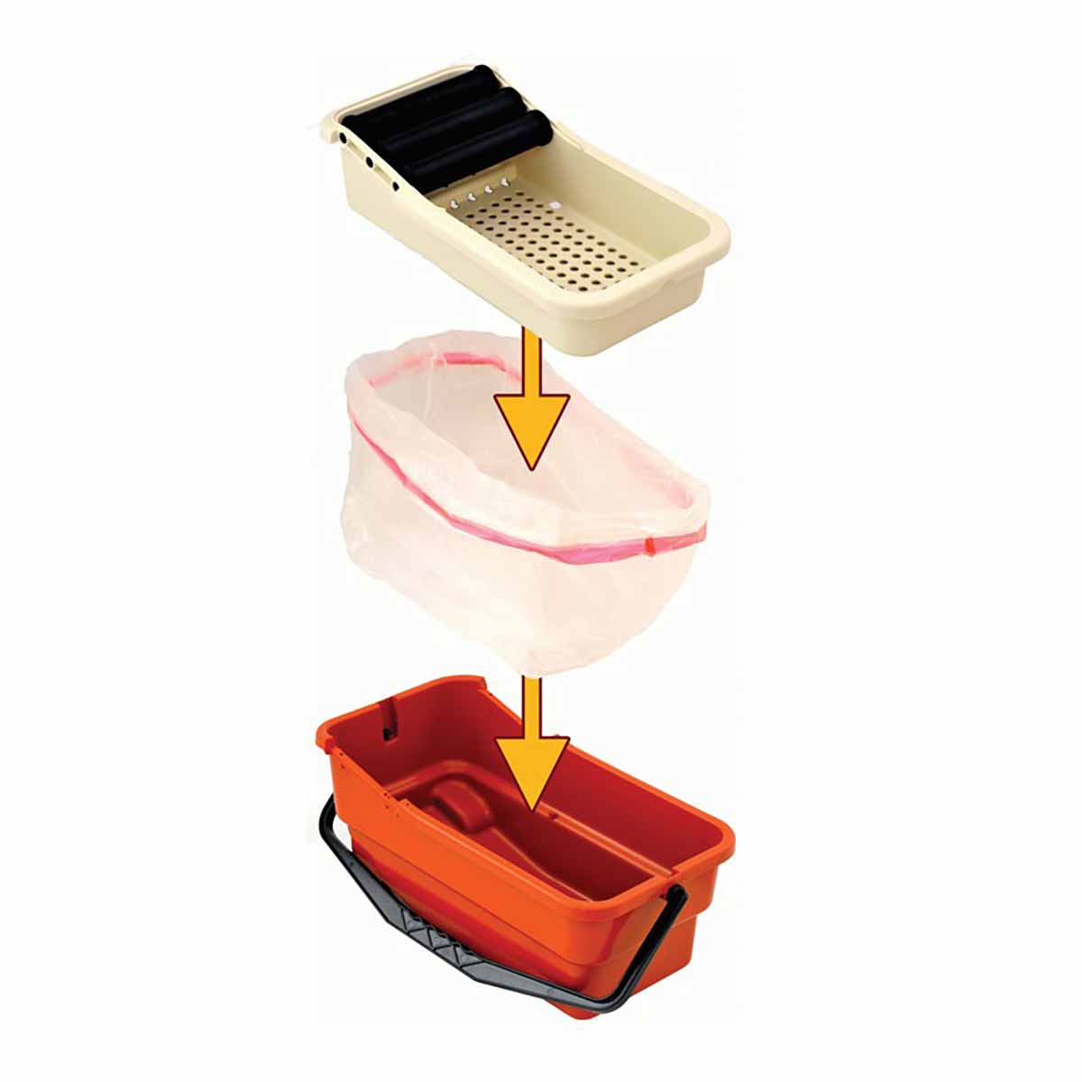 Drip-proof replacement bags for tile grout cleanup bucket