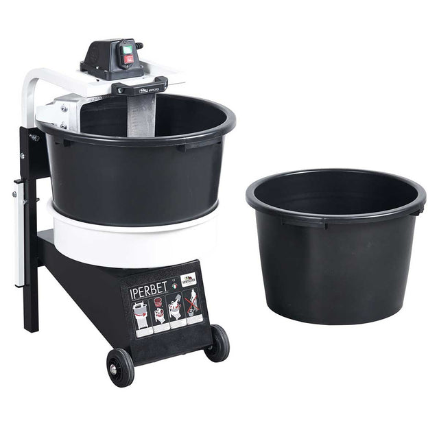 Raimondi IPERBET power mixer with rotating 12 gallon bucket for thinset and mortar
