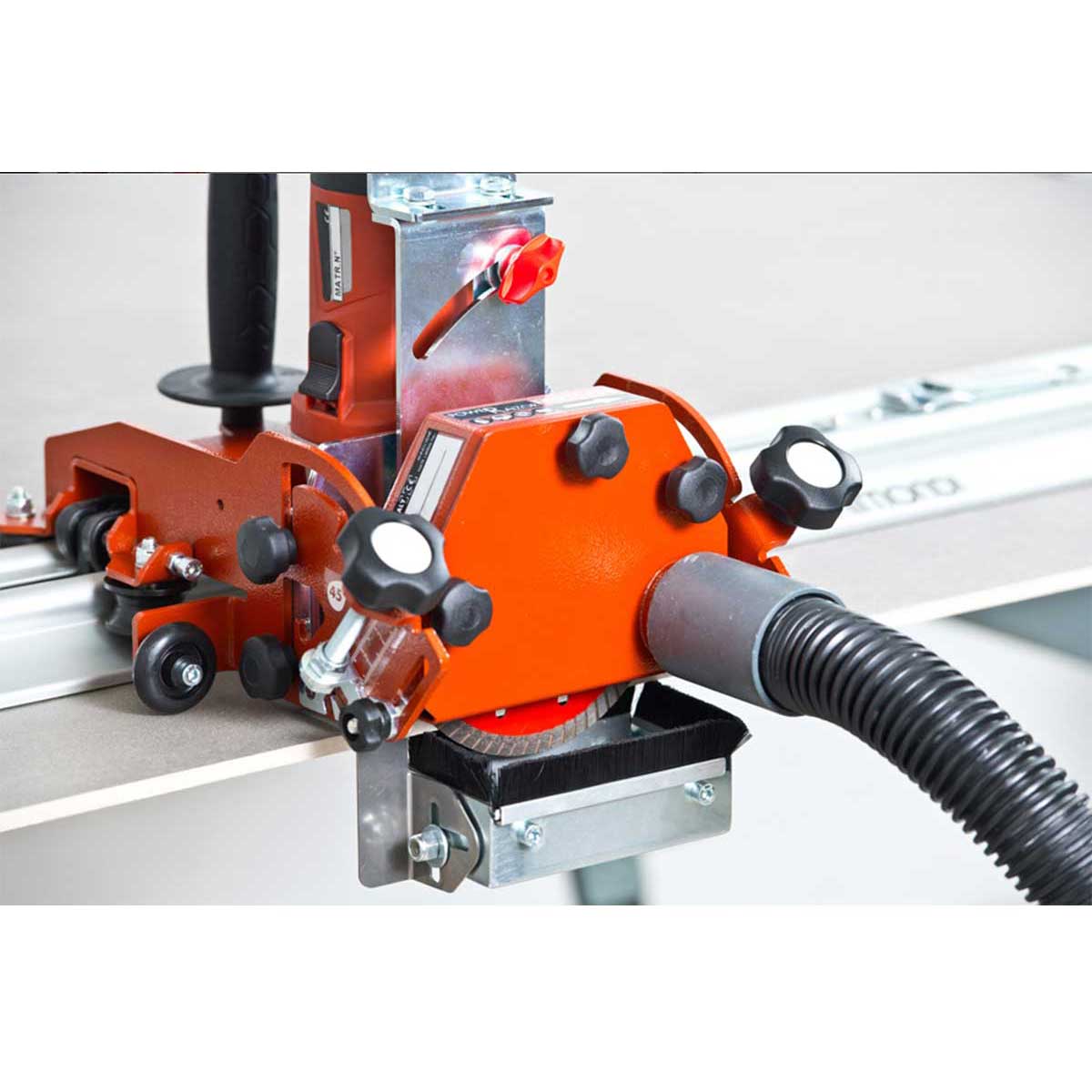 Multi-angle tile cutting unit for RAIZOR MkII guide rails