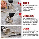 Raimondi Rai Bit Humid diamond drill bit wet drilling instructions for tile preparation and hole cutting