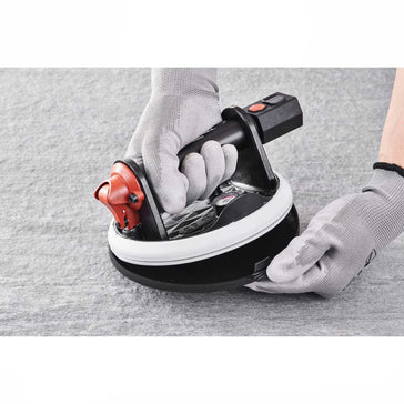 Battery powered suction cup with USB-C charging for professional tile installers