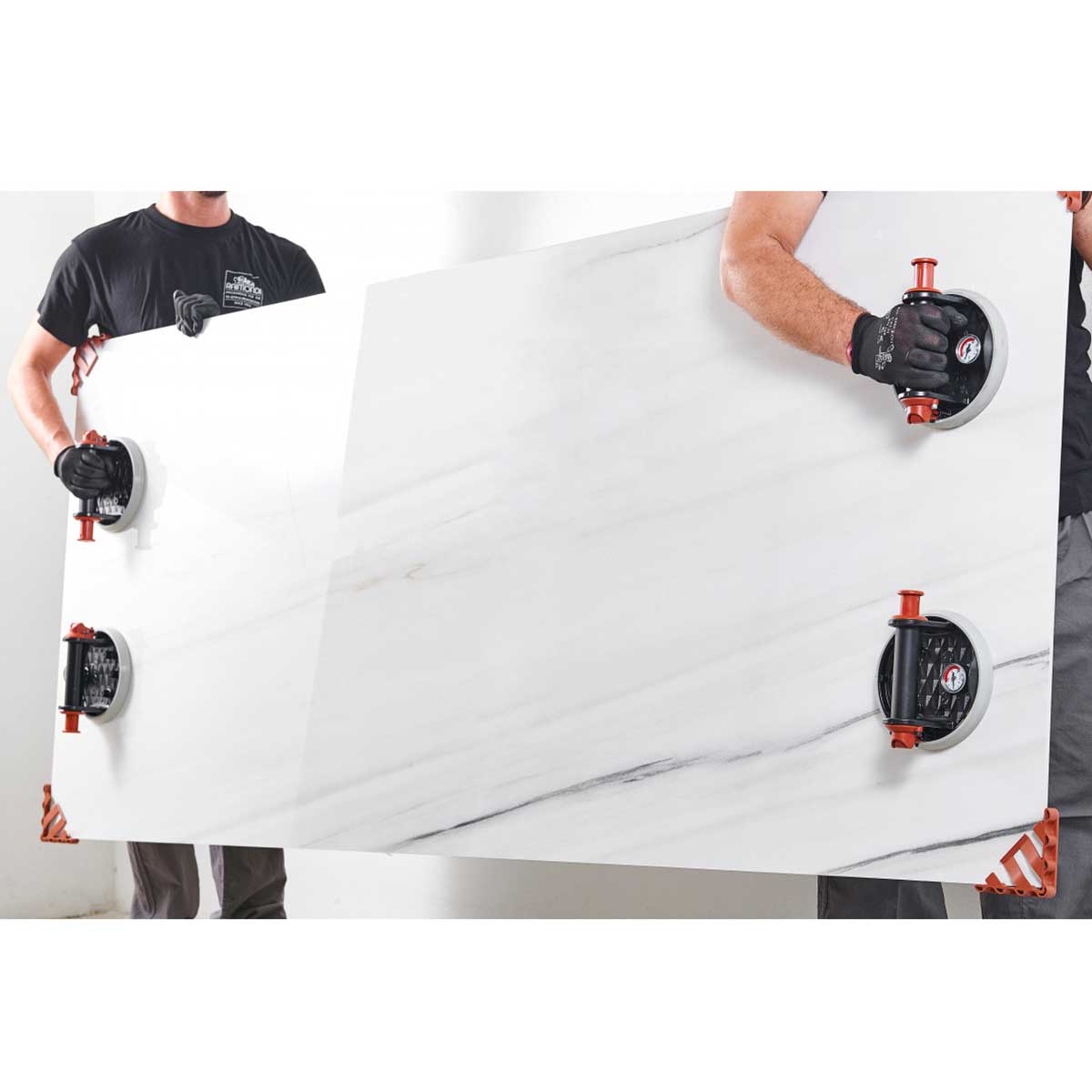 Professional vacuum tile lifter for textured porcelain and ceramic tile surfaces