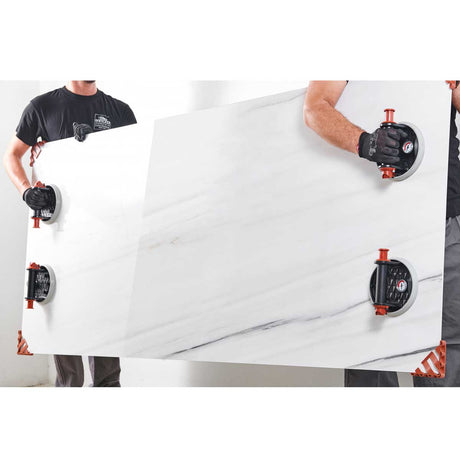 Professional vacuum tile lifter for textured porcelain and ceramic tile surfaces