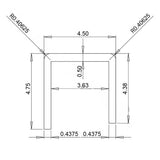 PreFormed shower curb overlay dimension diagram with interior and exterior measurements