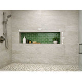 Recess-It 16 x 36 shower niche installed in a modern tiled shower