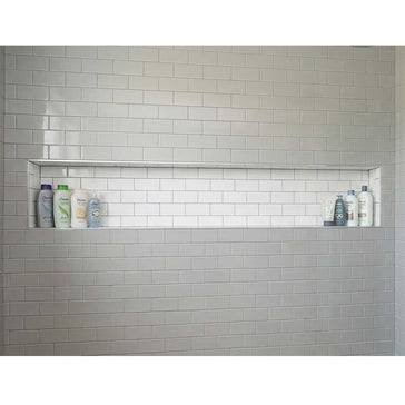 Recess-It 16 x 72 shower niche in a steam shower installation