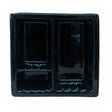 Recessed Shampoo Soap Porcelain 3 sections Black Glossy