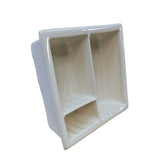 Recessed Shampoo Soap Porcelain 3 sections Biscuit Glossy