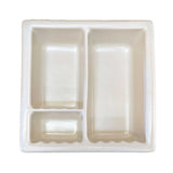 Recessed Shampoo Soap Porcelain 3 sections Biscuit Matte