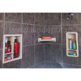 Recessed Shampoo Soap Porcelain 3 sections Biscuit Matte