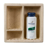 Recessed Shampoo Soap Porcelain 3 sections Biscuit Matte