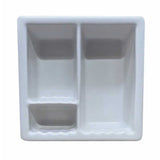 Recessed Shampoo Soap Porcelain 3 sections White Matte