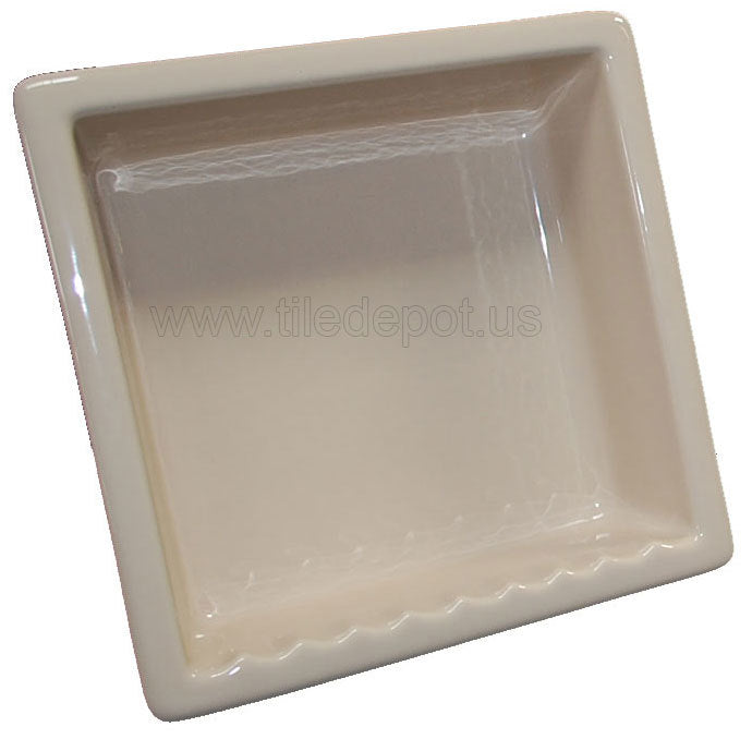 Recessed Shampoo - Square Porcelain Parchment Glossy