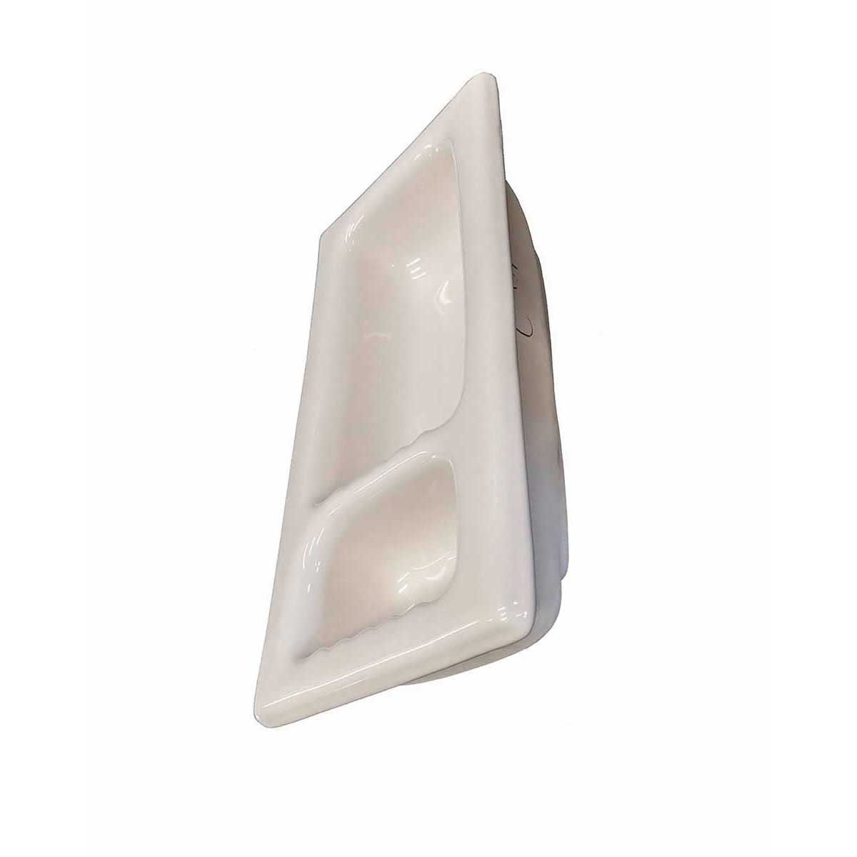 Recessed Shampoo Soap Porcelain Narrow Biscuit Glossy